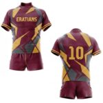 Custom Sublimated Rugby Uniform – Maroon & Gold Performance Jersey Set