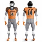 Custom American Football Uniform – Orange & Grey Performance Set