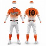 Custom Orange & White Baseball Uniform Set with Matching Cap
