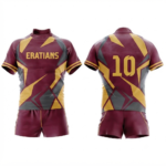 Custom Sublimated Rugby Uniform – Maroon & Gold Performance Jersey Set