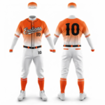 Custom Orange & White Baseball Uniform Set with Matching Cap