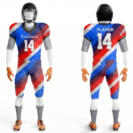 Custom American Football Uniform – Red, White & Royal Blue Performance Set